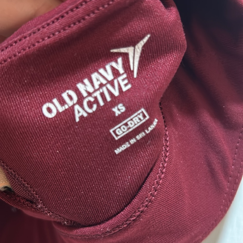 OLD NAVY SPORT BRA XS HIGH SUPPORT MAROOM RACERBACK - Picture 5 of 7